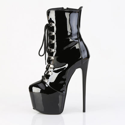 Pleaser JUBILANT-1014 Black Lace-Up Platform Ankle Boots - 7 Inch Heels