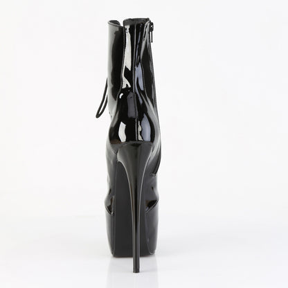 Pleaser JUBILANT-1014 Black Lace-Up Platform Ankle Boots - 7 Inch Heels