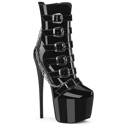 Pleaser JUBILANT-1015 Black Platform Ankle Boots - 7 Inch Heels