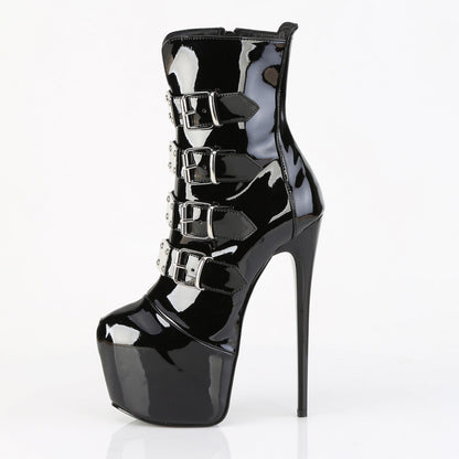 JUBILANT-1023 Pleaser Black 7 Inch Fetish Pole Ankle Boots