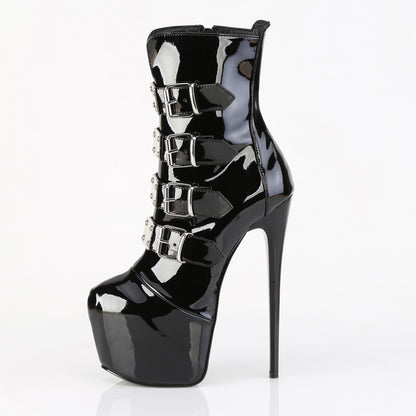 Pleaser JUBILANT-1023 Black Platform Ankle Boots - 7 Inch Heels