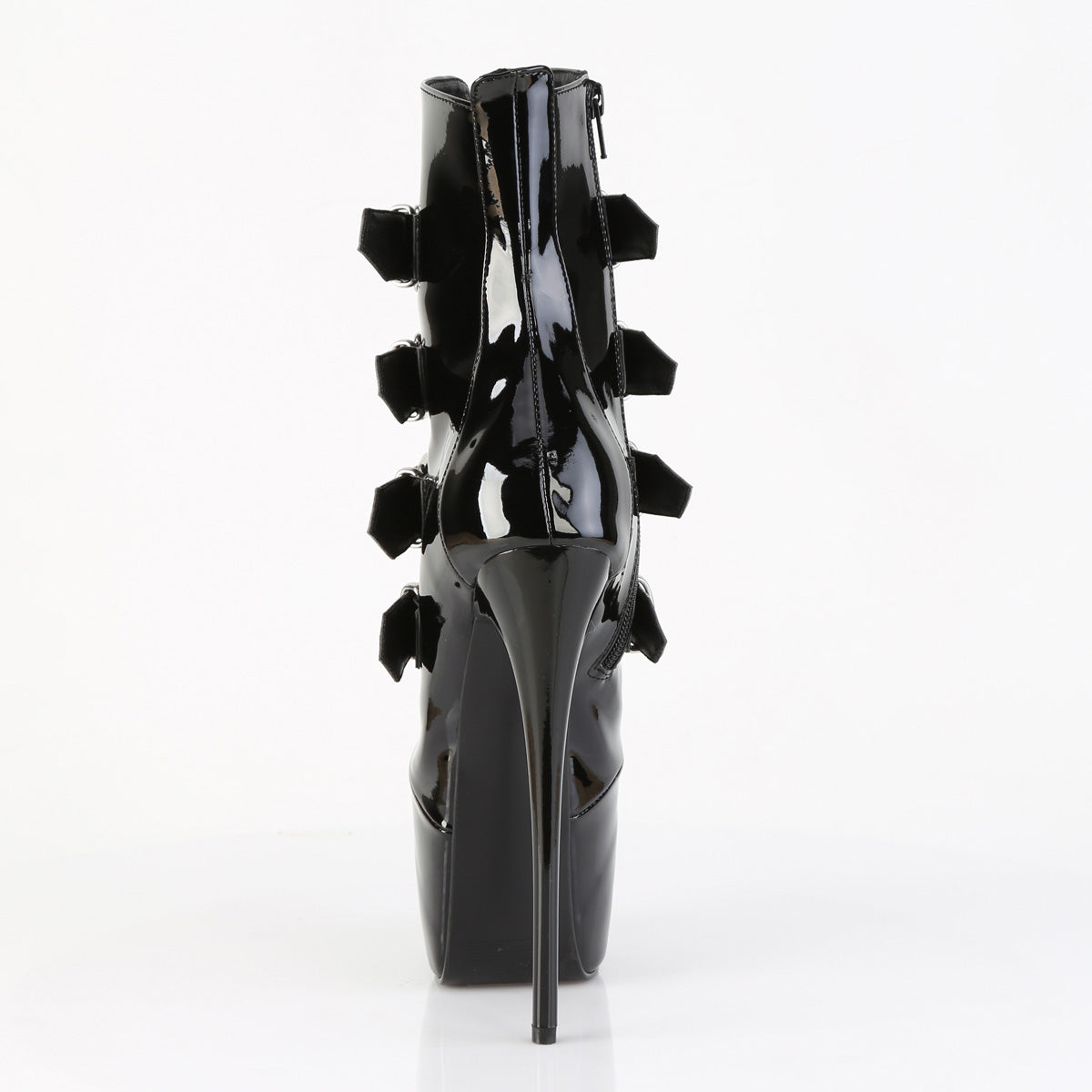JUBILANT-1023 Pleaser Black 7 Inch Fetish Pole Ankle Boots