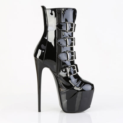 JUBILANT-1023 Pleaser Black 7 Inch Fetish Pole Ankle Boots