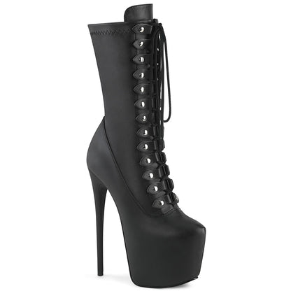 JUBILANT-1048 Pleaser Black Faux Leather 7 Inch Exotic Dancing Ankle Boots