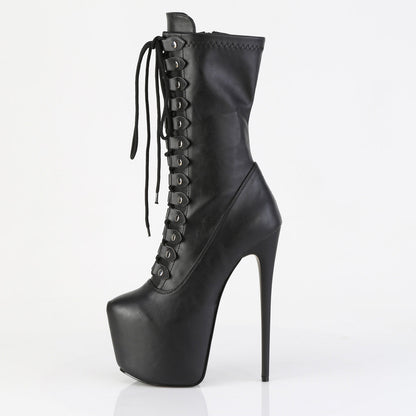 JUBILANT-1048 Pleaser Black Faux Leather 7 Inch Exotic Dancing Ankle Boots