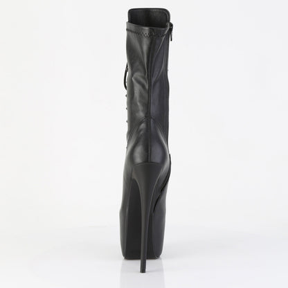 JUBILANT-1048 Pleaser Black Faux Leather 7 Inch Exotic Dancing Ankle Boots
