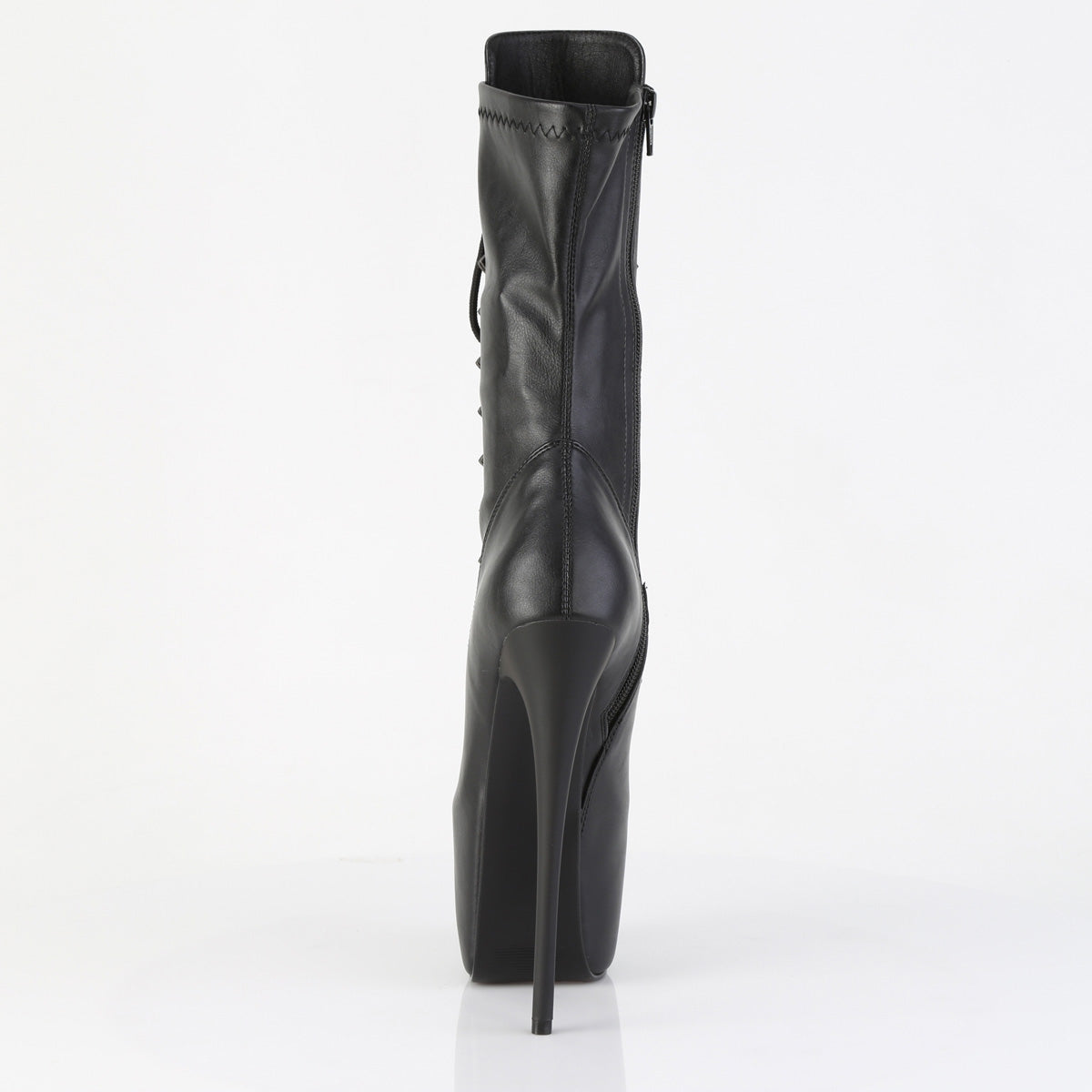 Pleaser JUBILANT-1048 Black Lace-Up Platform Mid Calf Boots - 7 Inch Heels