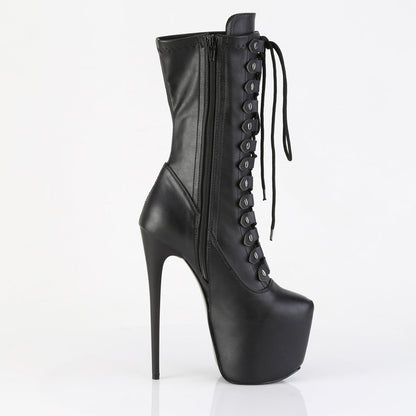 JUBILANT-1048 Pleaser Black Faux Leather 7 Inch Exotic Dancing Ankle Boots
