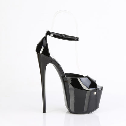 Pleaser JUBILANT-15 Black Platform Sandals - 7 Inch Heels