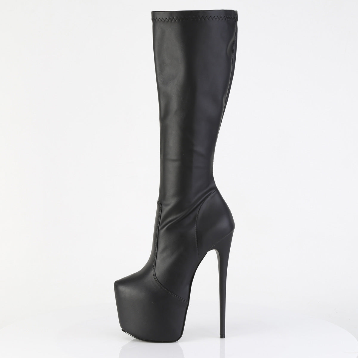 Pleaser JUBILANT-2000 Black Platform Knee High Boots - 7 Inch Heels