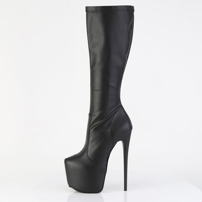 Pleaser JUBILANT-2000 Black Platform Knee High Boots - 7 Inch Heels