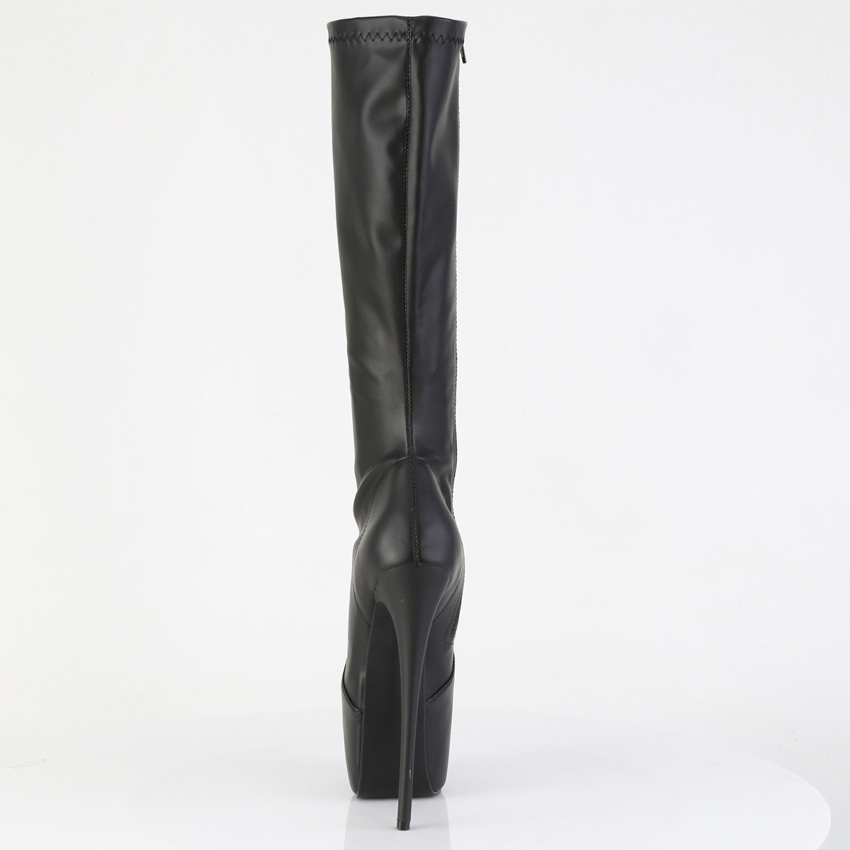 Pleaser JUBILANT-2000 Black Platform Knee High Boots - 7 Inch Heels