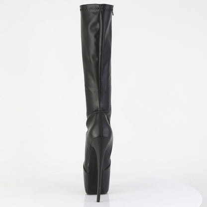 Pleaser JUBILANT-2000 Black Platform Knee High Boots - 7 Inch Heels