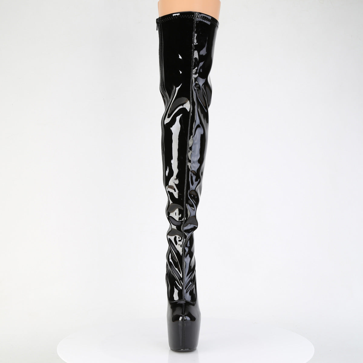 JUBILANT-3000 Pleaser Black Patent 7 Inch Fetish Style Thigh Boots