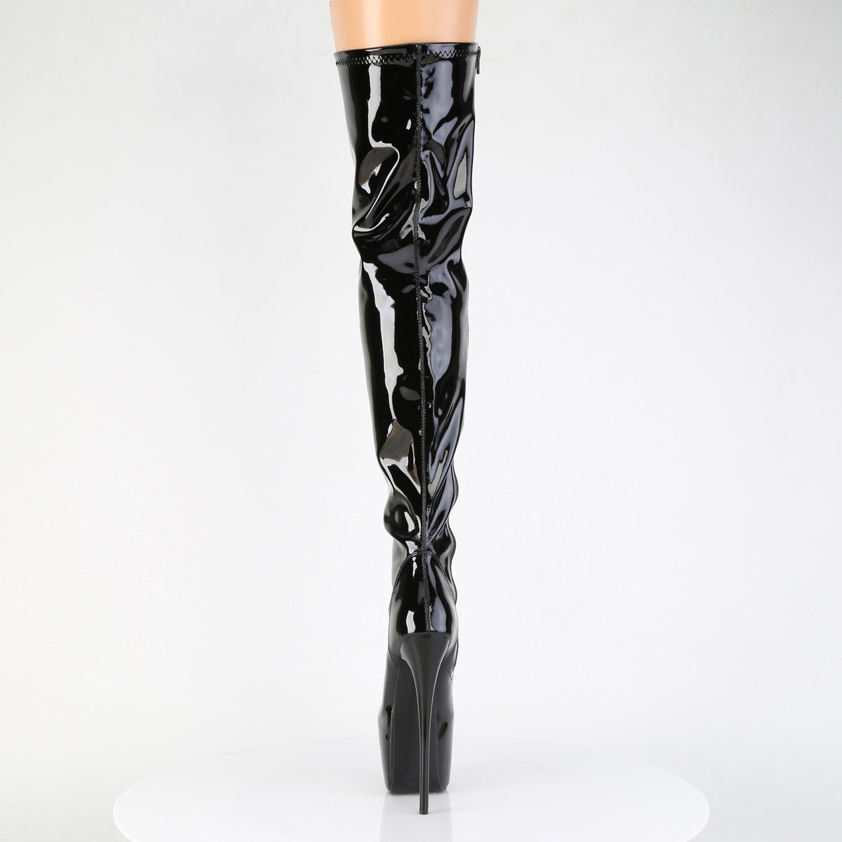 JUBILANT-3000 Pleaser Black Patent 7 Inch Fetish Style Thigh Boots
