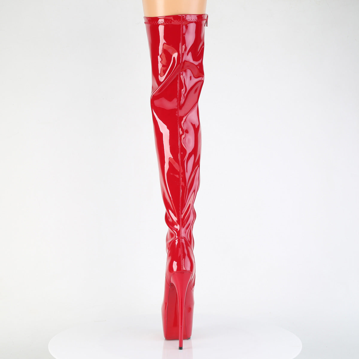 JUBILANT-3000 Pleaser Red 7 Inch Exotic Dancer Thigh Boots