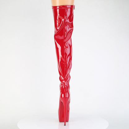 JUBILANT-3000 Pleaser Red 7 Inch Exotic Dancer Thigh Boots