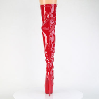 Pleaser JUBILANT-3000 Red Platform Thigh High Boots - 7 Inch Heels