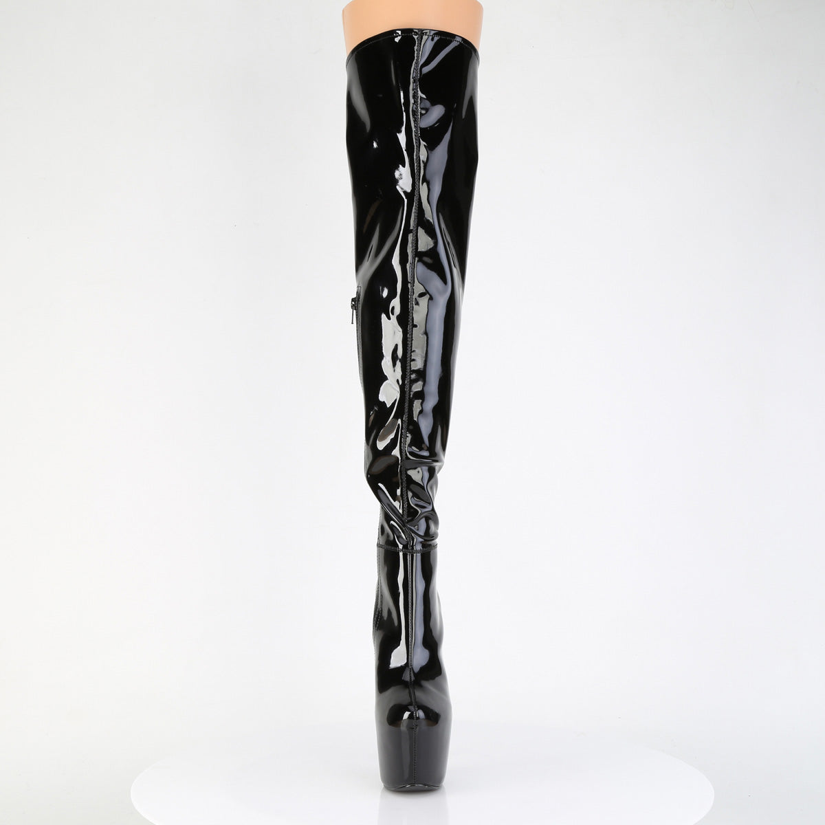 JUBILANT-3006 Pleaser Black Patent 7 Inch Platform Pole Thigh Boots