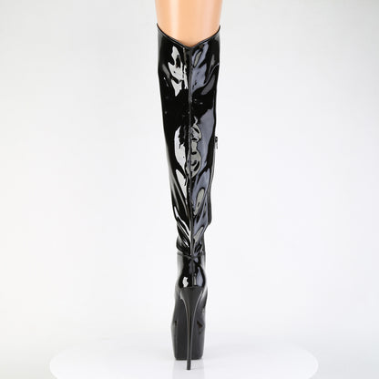 Pleaser JUBILANT-3006 Black Platform Thigh High Boots - 7 Inch Heels