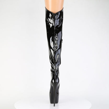JUBILANT-3006 Pleaser Black Patent 7 Inch Platform Pole Thigh Boots