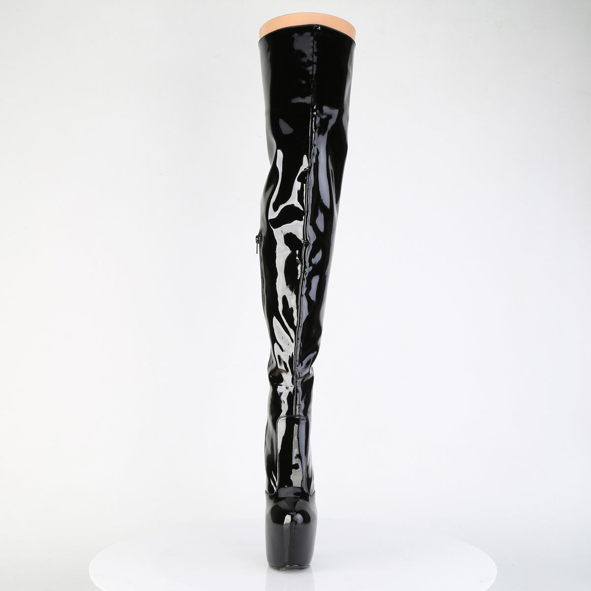 JUBILANT-3007 Pleaser Black Patent 7 Inch Sexy Platform Thigh Boots