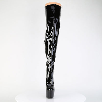 JUBILANT-3007 Pleaser Black Patent 7 Inch Sexy Platform Thigh Boots