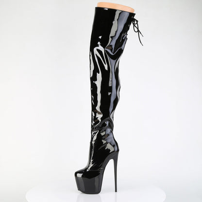 JUBILANT-3007 Pleaser Black Patent 7 Inch Sexy Platform Thigh Boots