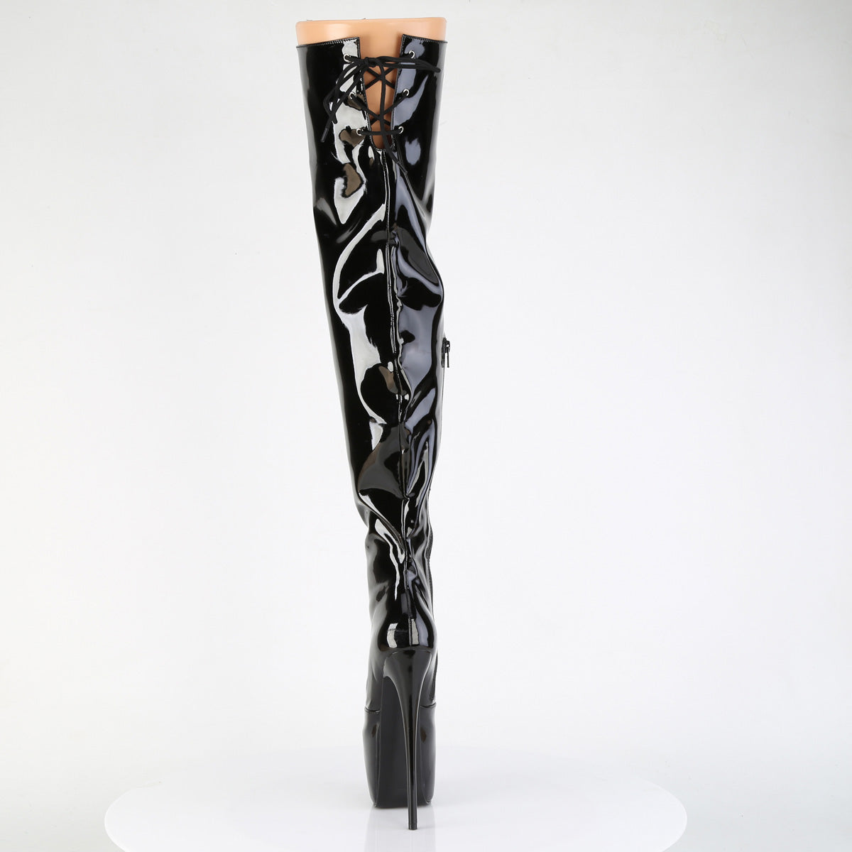 JUBILANT-3007 Pleaser Black Patent 7 Inch Sexy Platform Thigh Boots