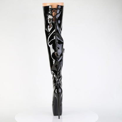 JUBILANT-3007 Pleaser Black Patent 7 Inch Sexy Platform Thigh Boots