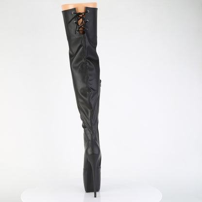 Pleaser JUBILANT-3007 Black Platform Thigh High Boots - 7 Inch Heels