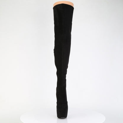 Pleaser JUBILANT-3007FS Black Platform Thigh High Boots - 7 Inch Heels