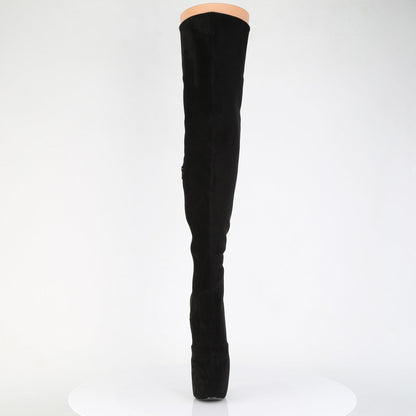 JUBILANT-3007FS Pleaser Black 7 Inch Pole Dancing Thigh Boots
