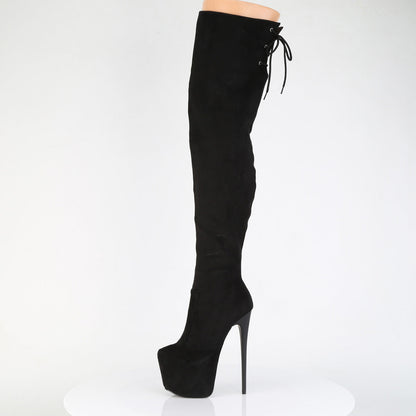 JUBILANT-3007FS Pleaser Black 7 Inch Pole Dancing Thigh Boots