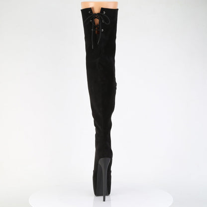 JUBILANT-3007FS Pleaser Black 7 Inch Pole Dancing Thigh Boots