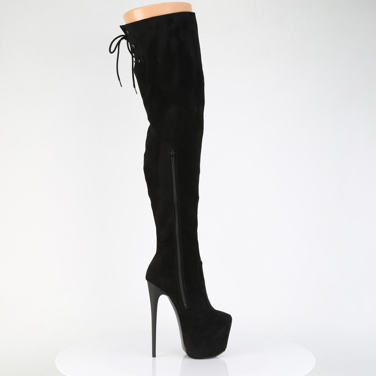 JUBILANT-3007FS Pleaser Black 7 Inch Pole Dancing Thigh Boots