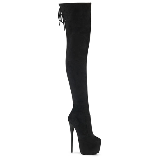 JUBILANT-3007FS Pleaser Black 7 Inch Pole Dancing Thigh Boots