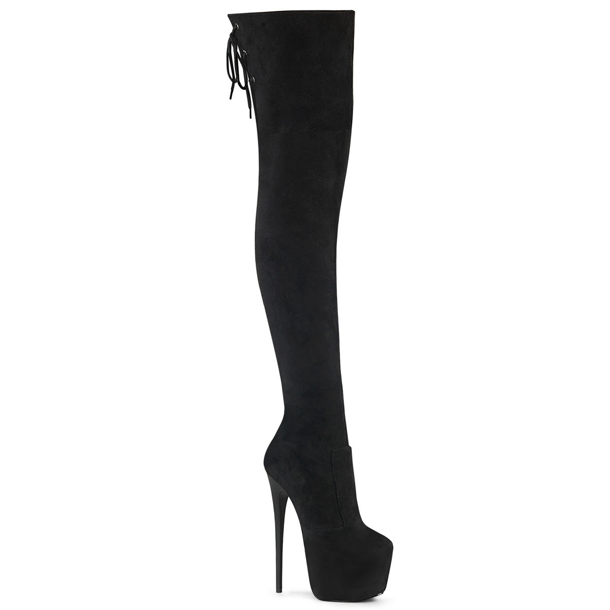 JUBILANT-3007FS Pleaser Black 7 Inch Pole Dancing Thigh Boots