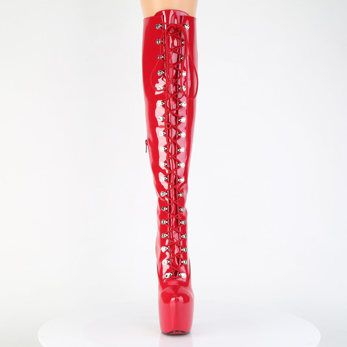 JUBILANT-3012 Pleaser Red 7 Inch Pole Dance Thigh Boots