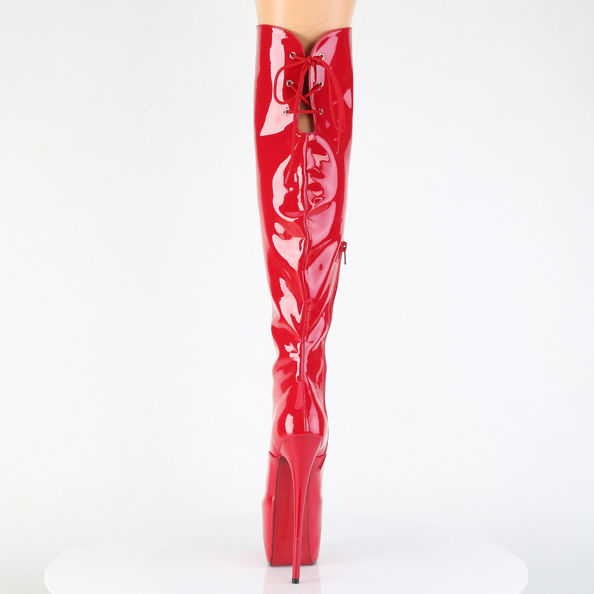 JUBILANT-3012 Pleaser Red 7 Inch Pole Dance Thigh Boots