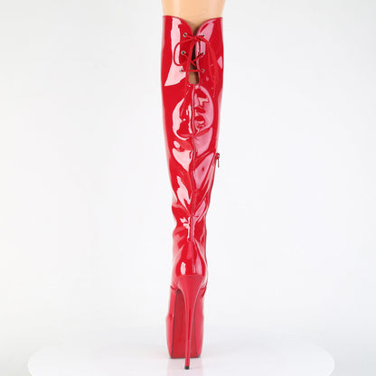 JUBILANT-3012 Pleaser Red 7 Inch Pole Dance Thigh Boots