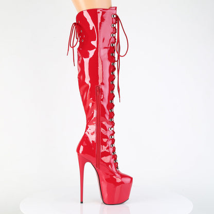 JUBILANT-3012 Pleaser Red 7 Inch Pole Dance Thigh Boots