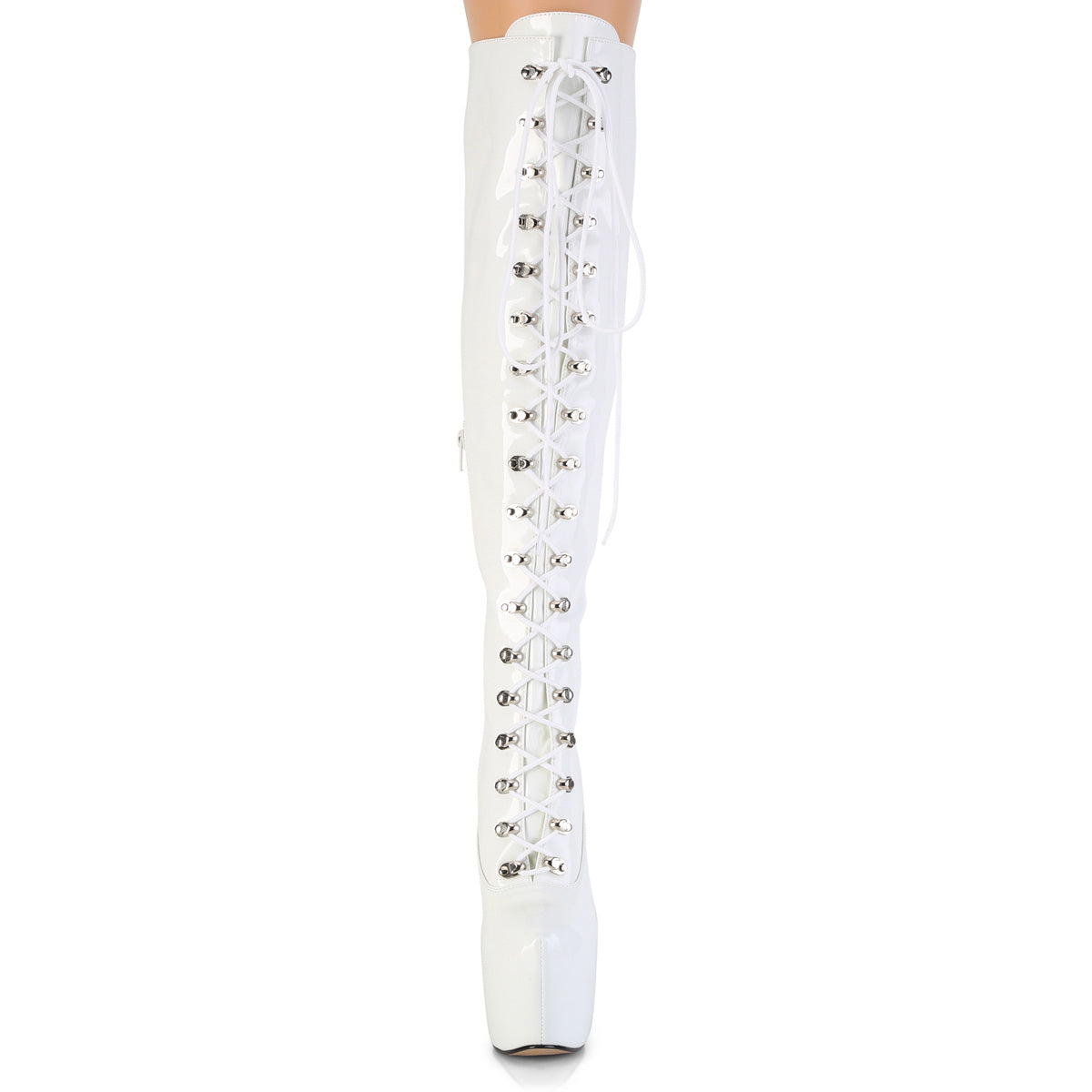 JUBILANT-3012 Pleaser White 7 Inch Strippers Thigh Boots