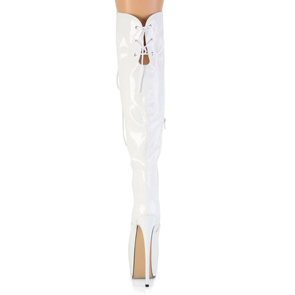 JUBILANT-3012 Pleaser White 7 Inch Strippers Thigh Boots