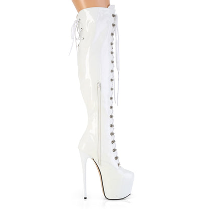 JUBILANT-3012 Pleaser White 7 Inch Strippers Thigh Boots