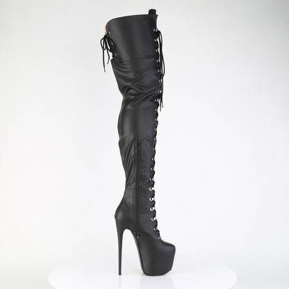 Pleaser JUBILANT-4012 Black Lace-Up Platform Boots - 7 Inch Heels