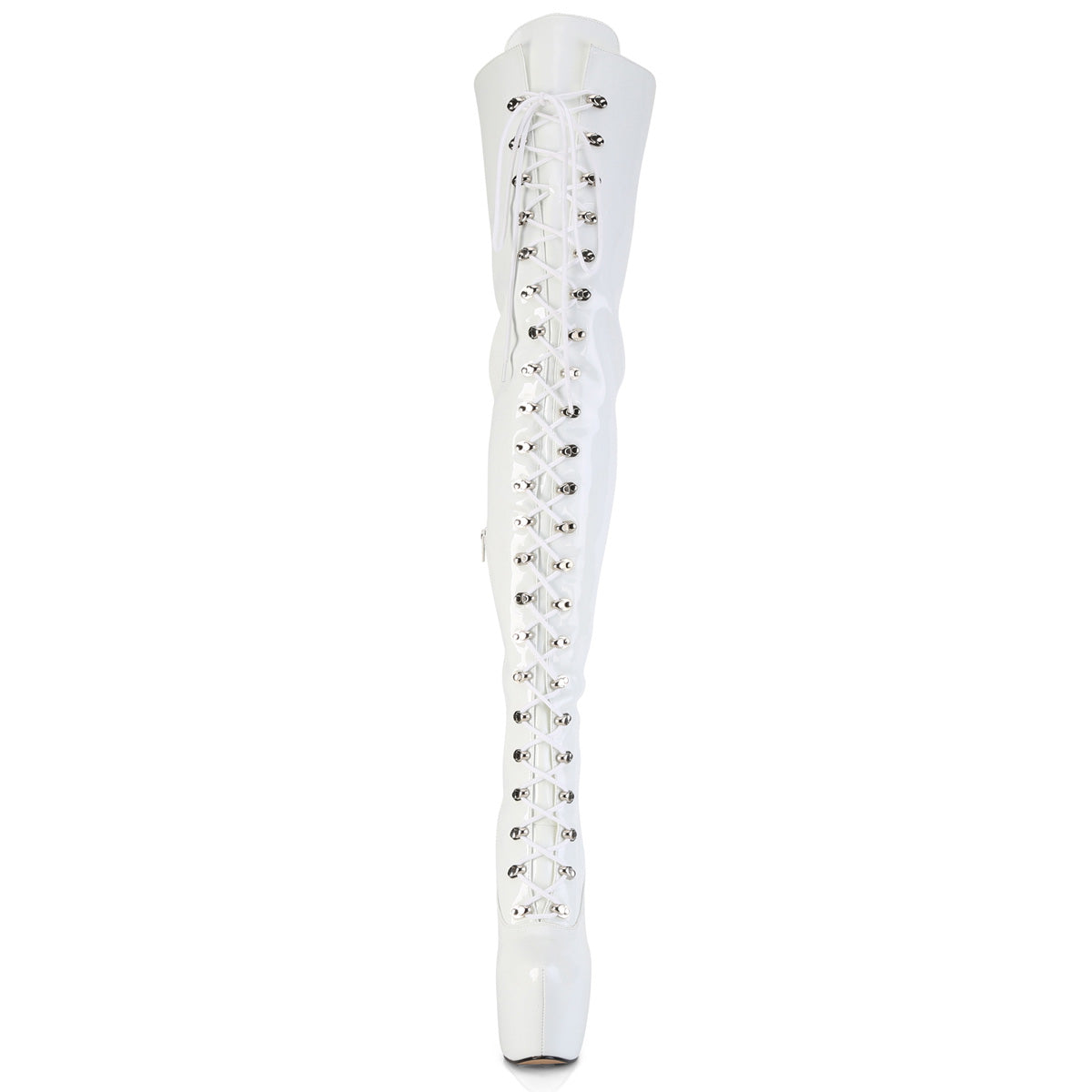 JUBILANT-4012 Pleaser White 7 Inch Pole Dancer Ctotch Boots