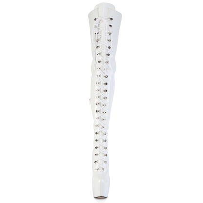 JUBILANT-4012 Pleaser White 7 Inch Pole Dancer Ctotch Boots