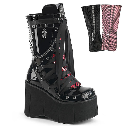 KERA-121 Demonia Cult Black  Alternative Knee High Boots