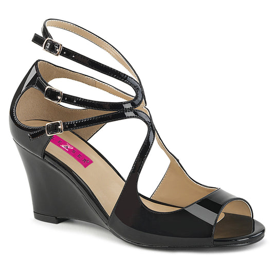 Pleaser Pink Label KIMBERLY-04 Black Sandals - 3 Inch Heels